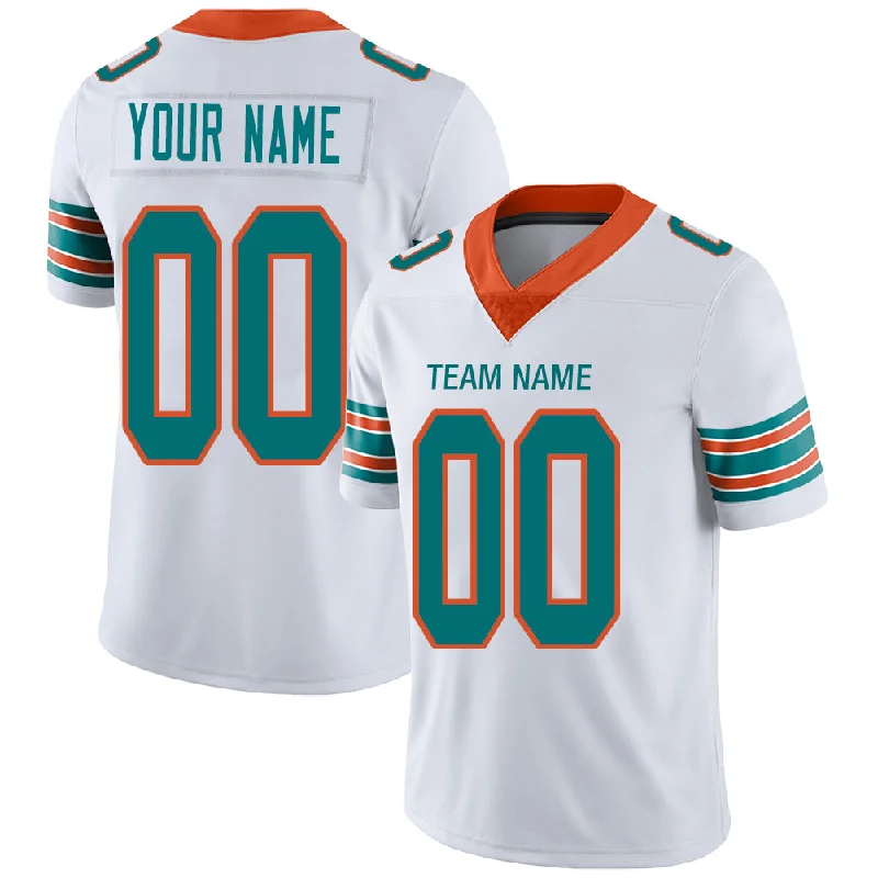 Custom M.Dolphins Stitched American Football Jerseys Personalize Birthday Gifts White Jersey-NBA Personalized Jerseys -