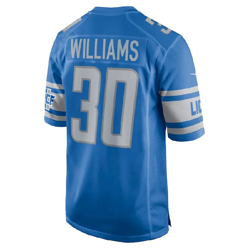 D.Lions #30 Jamaal Williams Blue Game Player Jersey Stitched American Football Jerseys-NFL Sports Fan Jerseys -