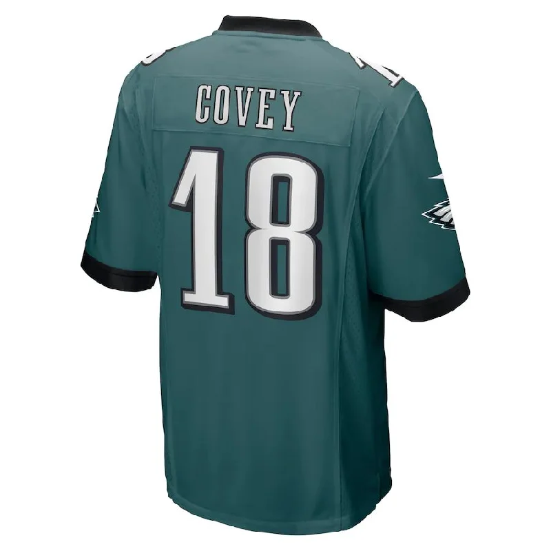 P.Eagles #18 Britain Covey Midnight Green Home Game Player Jersey Stitched American Football Jerseys-NFL 100th Anniversary Jerseys -