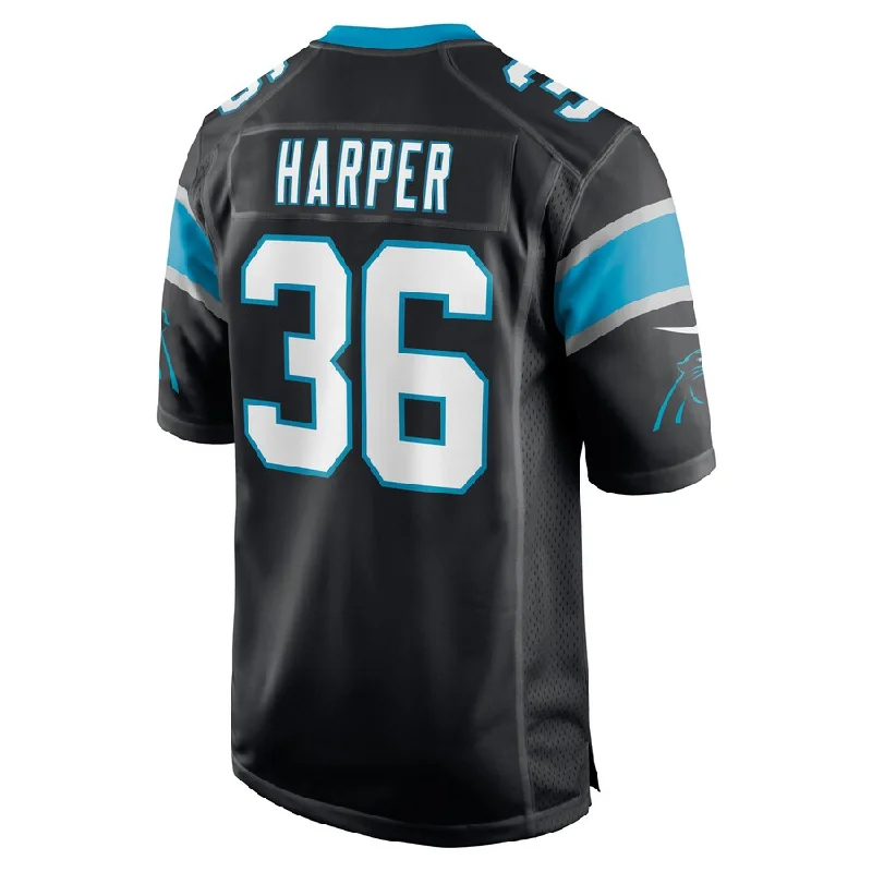 C.Panthers #36 Madre Harper Black Game Player Jersey Stitched American Football Jerseys-NFL Performance Football Jerseys -