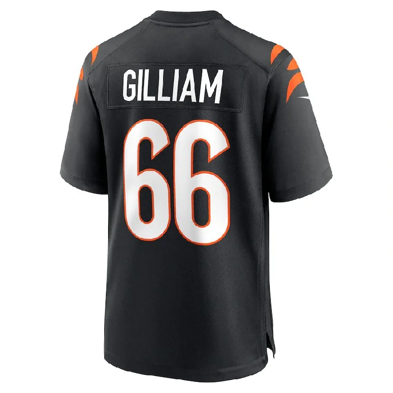 C.Bengals #66 Nate Gilliam Black Game Player Jersey Stitched American Football Jerseys-NFL Youth Replica Jerseys -