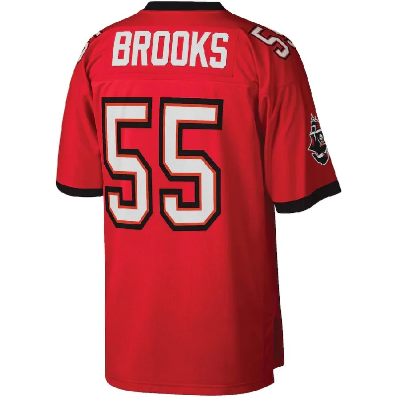 TB.Buccaneers #55 Derrick Brooks Mitchell & Ness Red Legacy Replica Jersey Stitched American Football Jerseys-NFL Hall of Fame Collection -