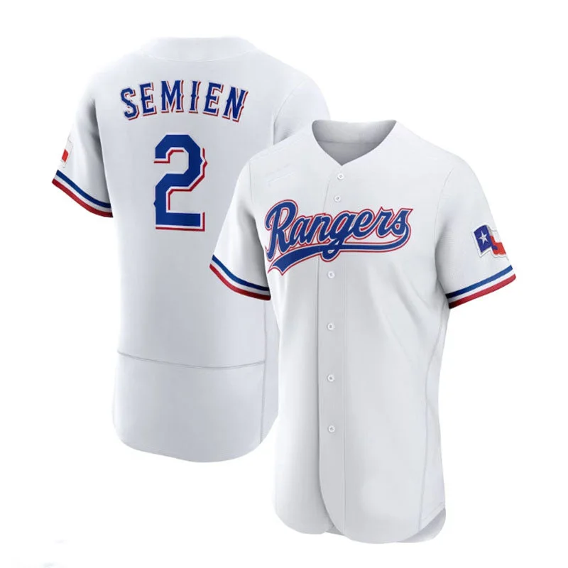 Texas Rangers #2 Marcus Semien White Home Authentic Player Jersey Baseball Jerseys-NBA Authentic Player Jerseys -