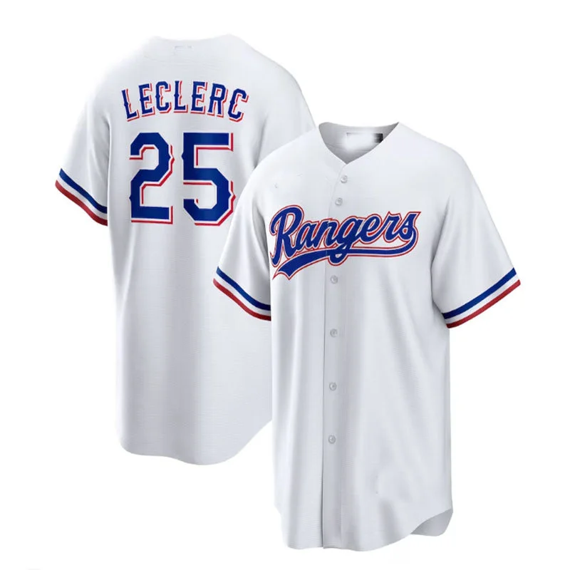 Texas Rangers #25 Jos¨¦ Leclerc White Home Replica Player Jersey Baseball Jerseys-NBA Classic Team Jerseys -