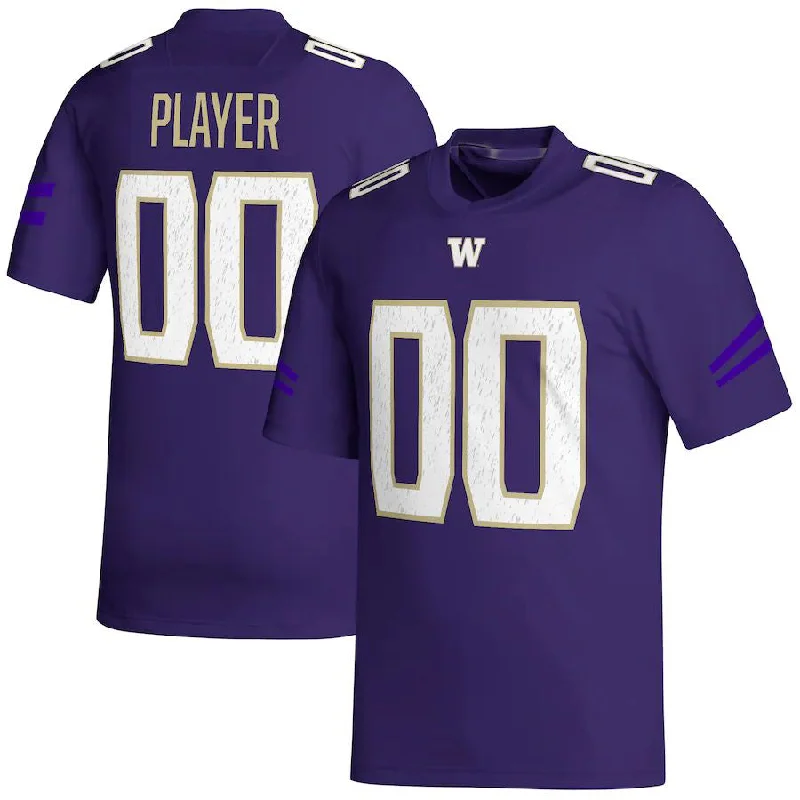 Custom W.Huskies Pick-A-Player NIL Replica Football Jersey Purple Stitched American College Jerseys-NBA Custom Name Jerseys -