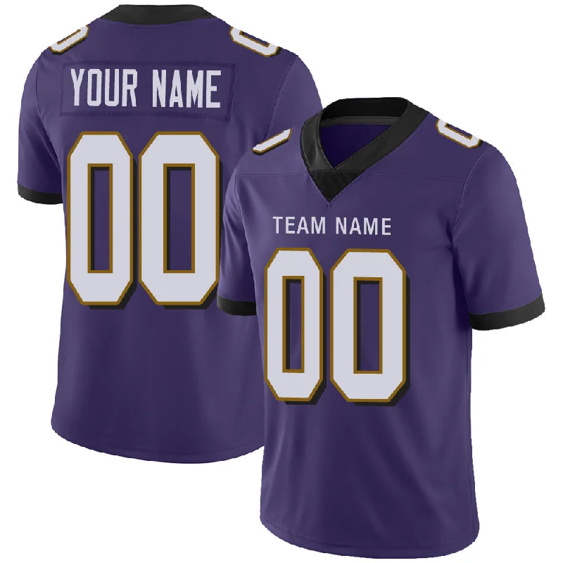 Custom B.Raven Stitched American Football Jerseys Personalize Birthday Gifts Purple Jersey-NBA Men's Authentic Jerseys -