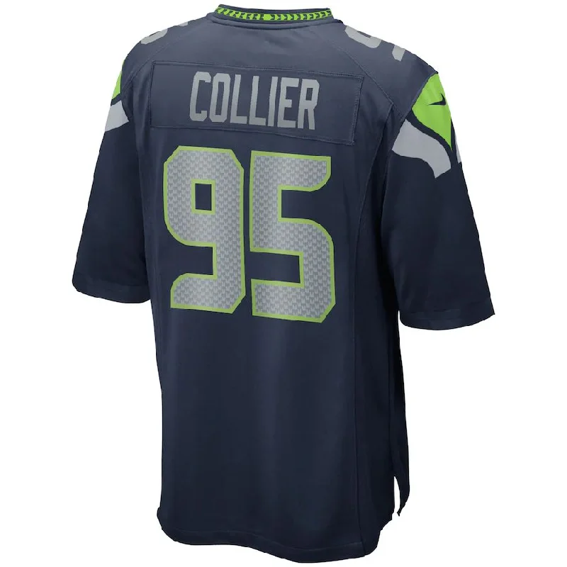 S.Seahawks #95 L.J. Collier College Navy Game Player Jersey Stitched American Football Jerseys-NFL Player Edition Jerseys -