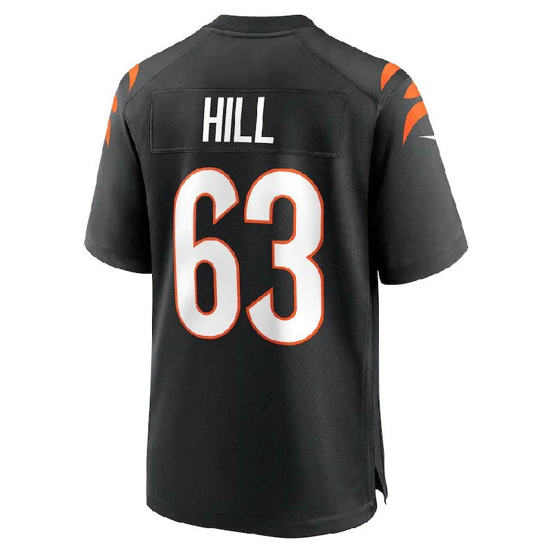 C.Bengals #63 Trey Hill Black Game Jersey Stitched American Football Jerseys-NFL Official Licensed Jerseys -