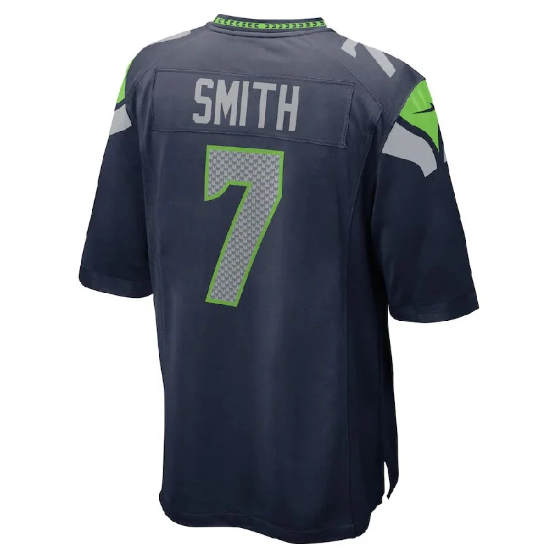 S.Seahawks #7 Geno Smith College Navy Game Jersey Stitched American Football Jerseys-NFL Sports Fan Jerseys -