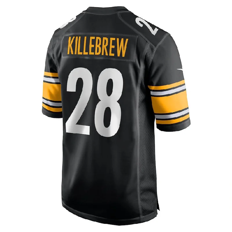 P.Steelers #28 Miles Killebrew Black Game Jersey Stitched American Football Jerseys-NFL Vintage Football Jerseys -