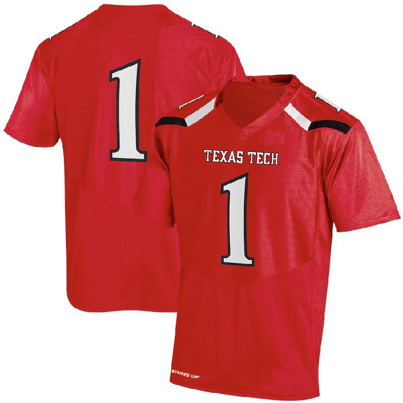 #1 T.Tech Red Raiders Under Armour Replica Jersey - Red Stitched American College Jerseys-NBA Jordan Brand Jerseys -