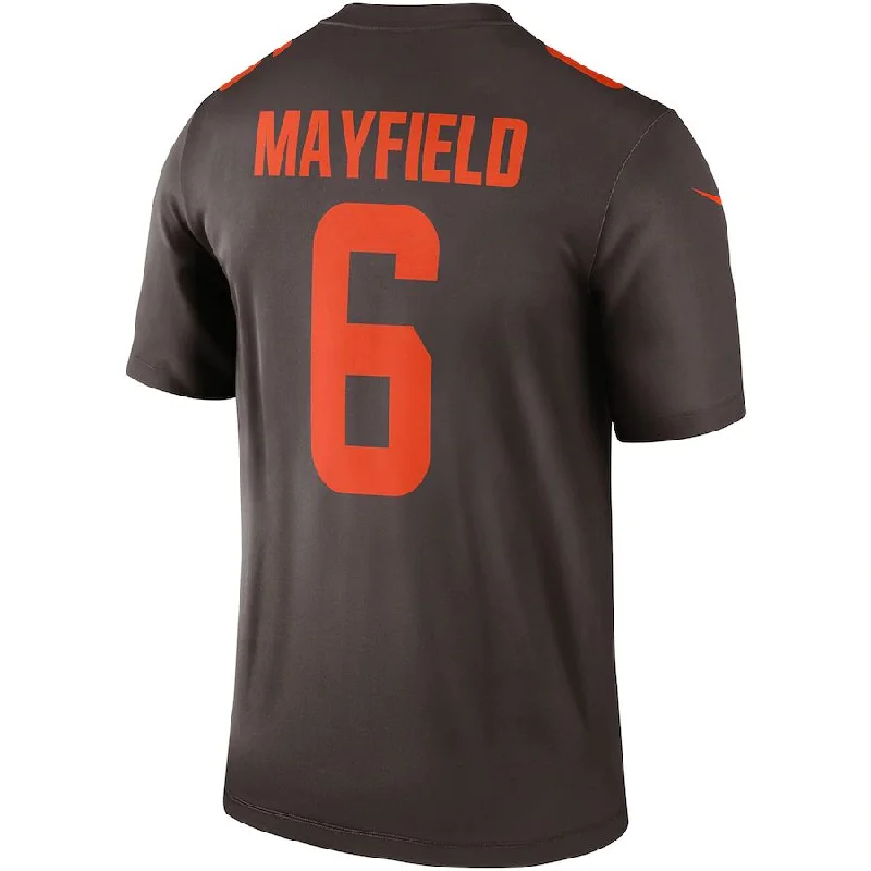 C.Browns #6 Baker Mayfield Brown Alternate Legend Jersey Stitched American Football Jerseys-NFL Super Bowl Jerseys -