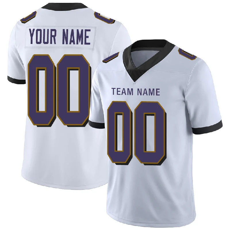 Custom B.Raven Stitched American Football Jerseys Personalize Birthday Gifts White Jersey-NBA Official Game Jerseys -