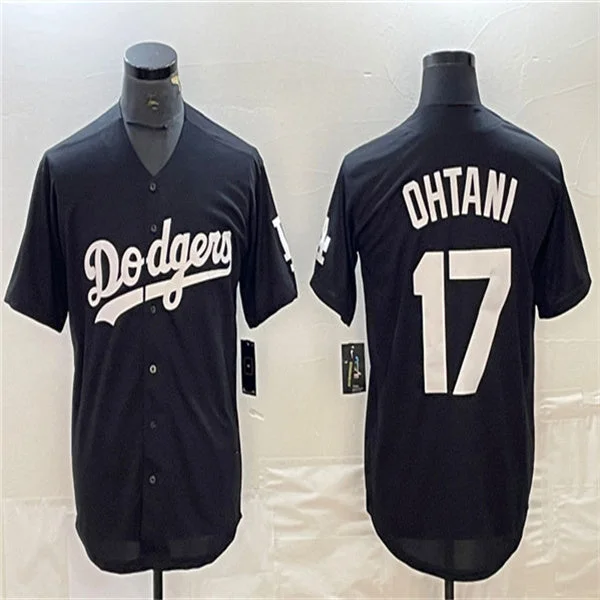 Los Angeles Dodgers #17 Shohei Ohtani Black Home Authentic Patch Jersey Baseball Jerseys-NBA Sportswear Jerseys -