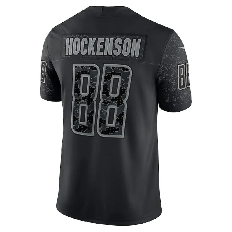 D.Lions #88 T.J. Hockenson Black RFLCTV Limited Jersey Stitched American Football Jerseys-NFL MVP Player Jerseys -