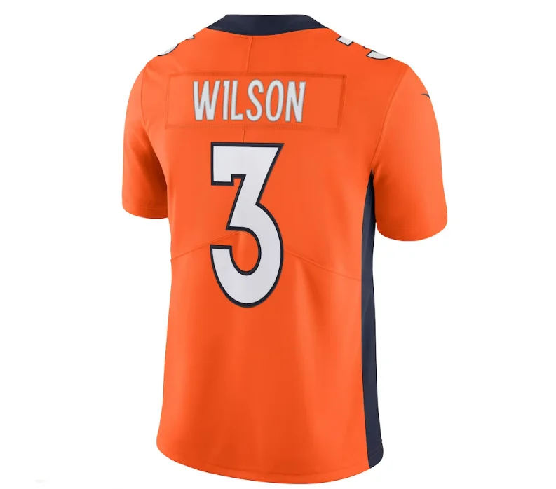 D.Broncos #3 Russell Wilson Team Vapor Limited Jersey - Orange Stitched American Football Jerseys-NFL Special Edition Jerseys -