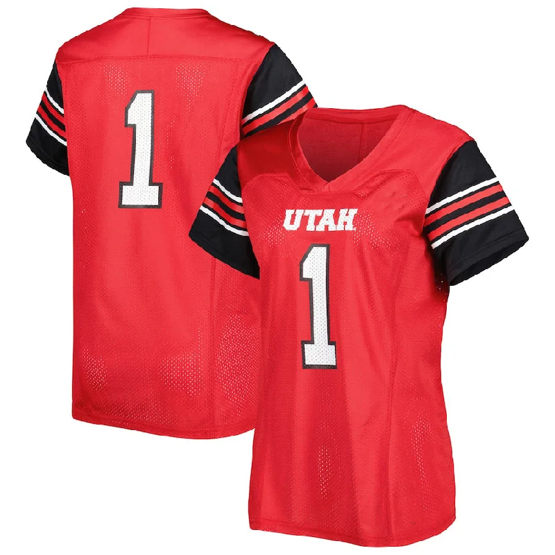 #1 U.Utes Under Armour Replica Football Jersey Red Stitched American College Jerseys-NBA Team USA Jerseys -