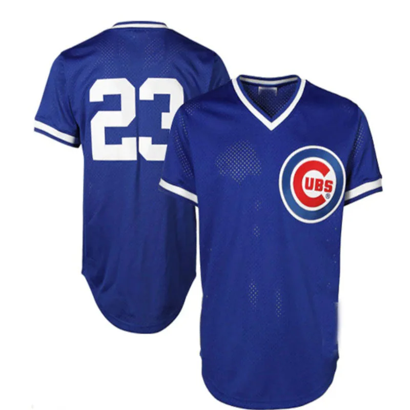 Chicago Cubs #23 Ryne Sandberg Mitchell & Ness Cooperstown Authentic Collection Throwback Replica Jersey - Royal Blue Baseball Jerseys-NBA Short Sleeve Jerseys -