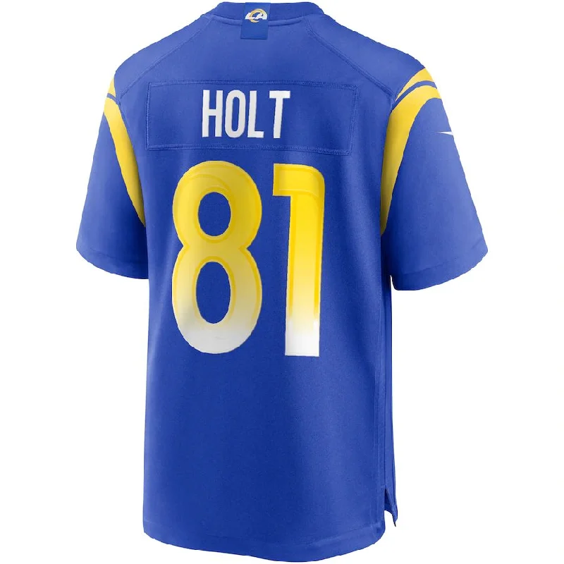 LA.Rams #81 Torry Holt Royal Game Retired Player Jersey Stitched American Football Jerseys-NFL Sports Fan Jerseys -