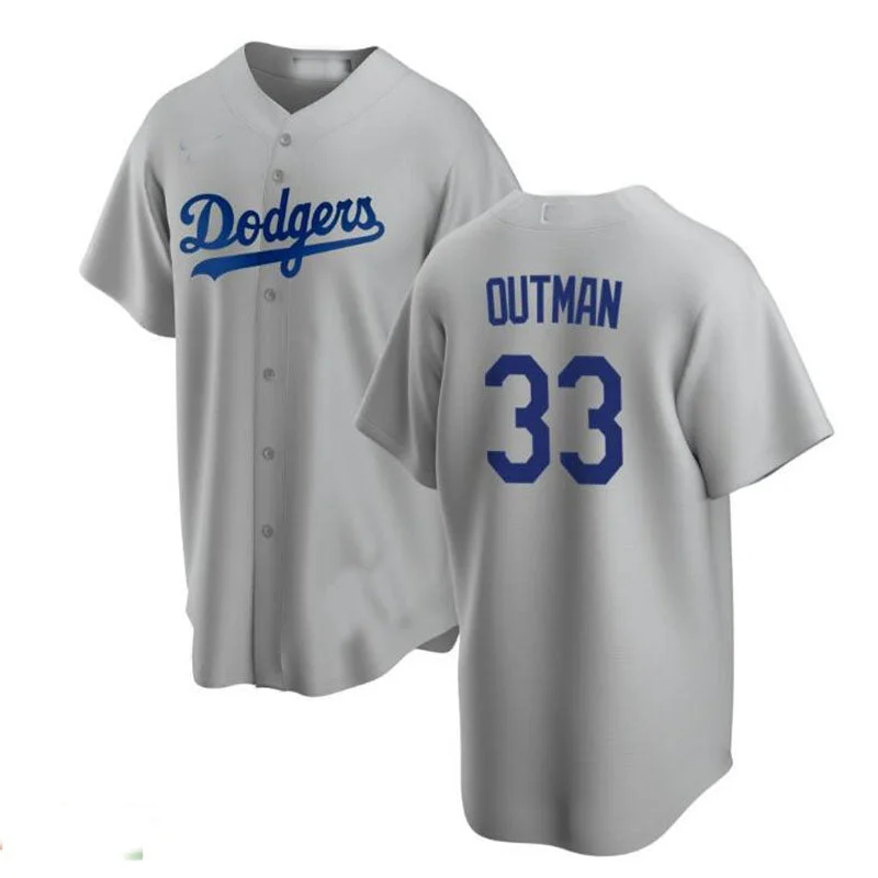 Los Angeles Dodgers #33 James Outman Gray Alternate Replica Jersey Baseball Jerseys-NBA Customizable Jerseys -