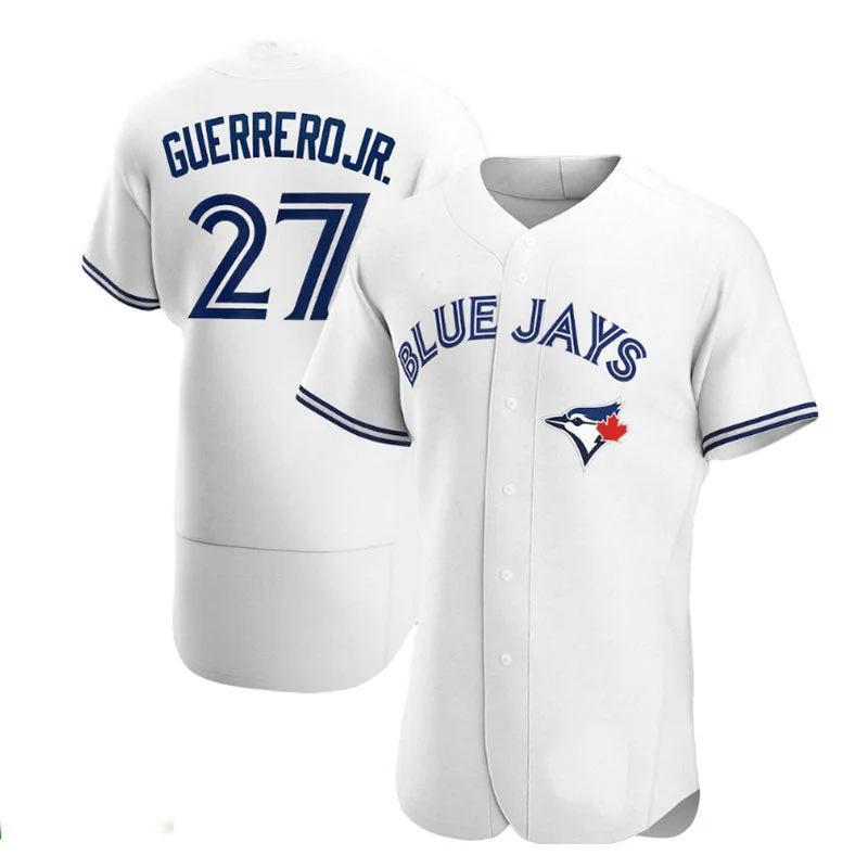 Toronto Blue Jays #27 Vladimir Guerrero Jr. Home Authentic Player Jersey - White Baseball Jerseys-NBA Collector’s Basketball Jerseys -