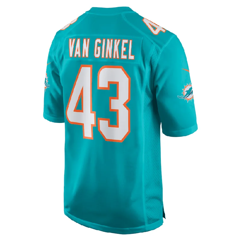 M.Dolphins #43 Andrew Van Ginkel Aqua Game Jersey Stitched American Football Jerseys-NFL Retro Team Jerseys -