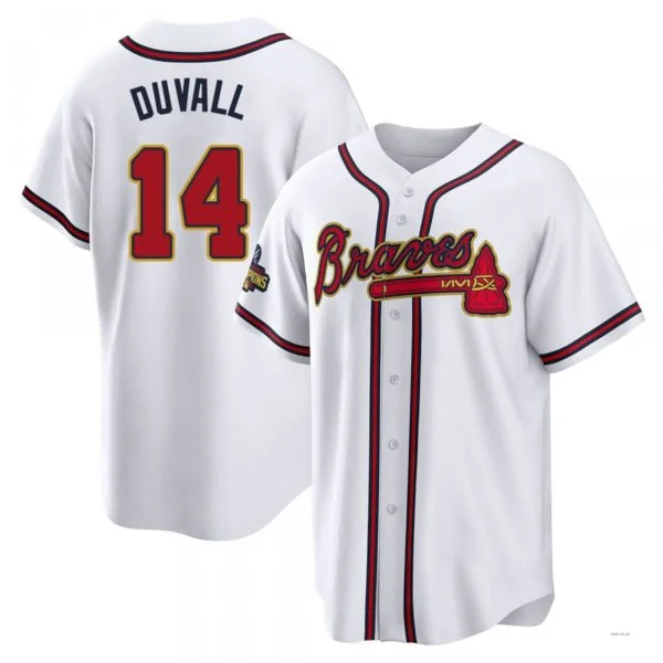 Atlanta Braves #14 Adam Duvall Gold White 2022 Program Jersey Stitches Baseball Jerseys-NBA 75th Anniversary Jerseys -