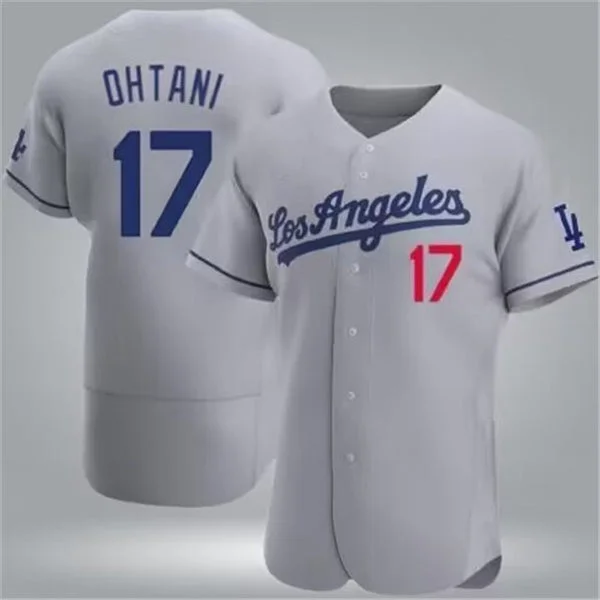 Los Angeles Dodgers #17 Shohei Ohtani Gray Home Authentic Patch Jersey Baseball Jerseys-NBA All-Star Game Jerseys -