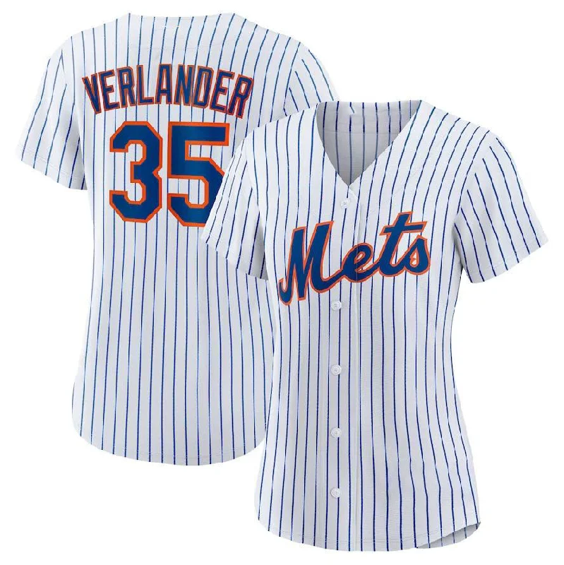 New York Mets #35 Justin Verlander White Home Replica Player Jersey Baseball Jerseys-NBA Hall of Fame Jerseys -