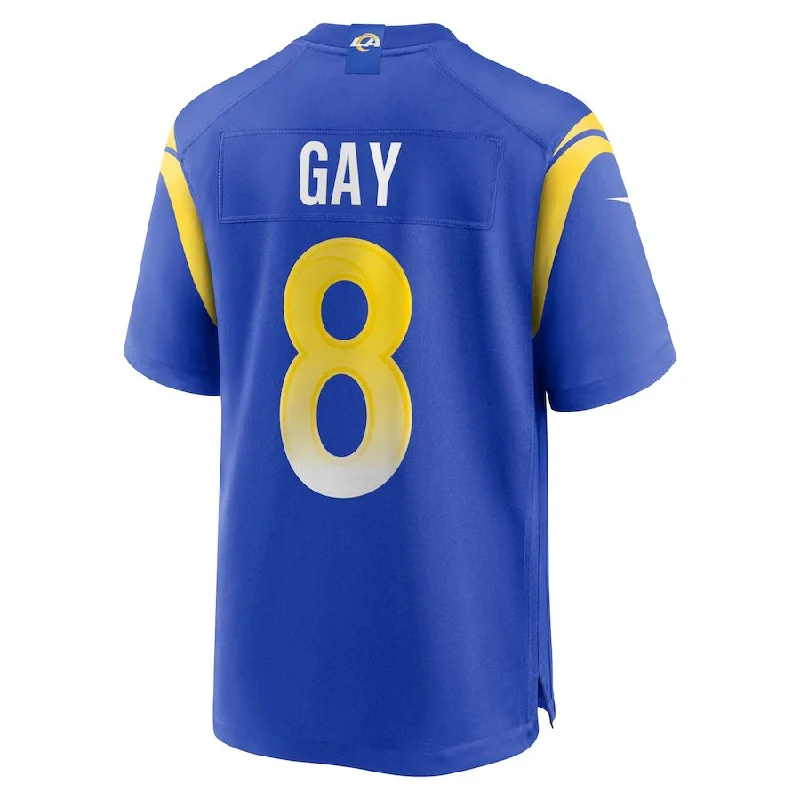 LA.Rams #8 Matt Gay Royal Game Jersey Stitched American Football Jerseys-NFL Custom Player Jerseys -