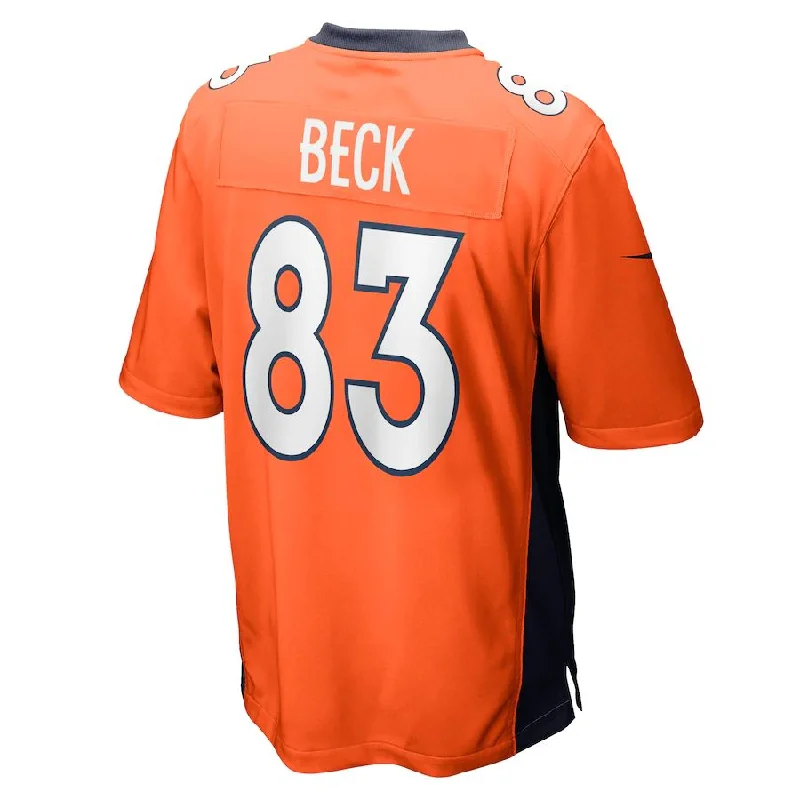 D.Broncos #83 Andrew Beck Orange Game Jersey Stitched American Football Jerseys-NFL Performance Football Jerseys -