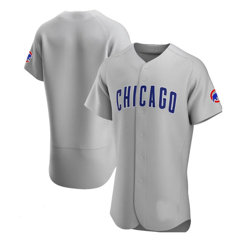 Chicago Cubs Road Authentic Team Jersey - Gray Baseball Jerseys-NBA Icon Edition Jerseys -