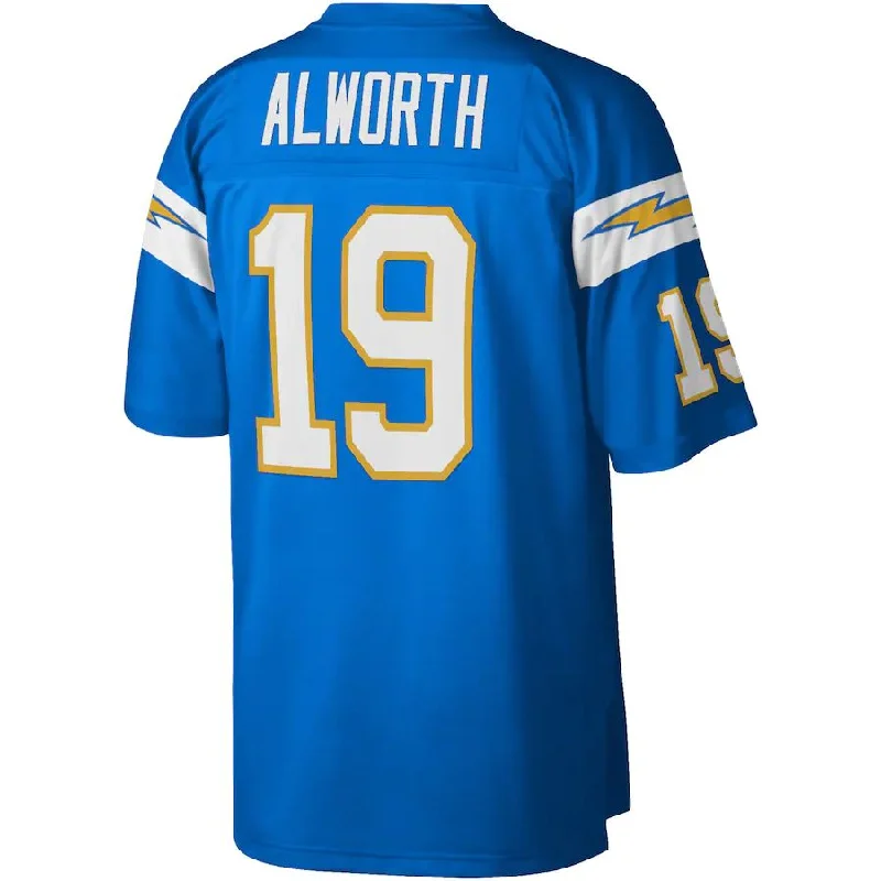 LA.Chargers #19 Lance Alworth Mitchell & Ness Powder Blue Legacy Replica Jersey Stitched American Football Jerseys-NFL Short Sleeve Football Jerseys -