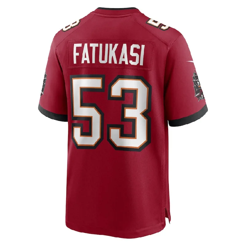 TB.Buccaneers #53 Olakunle Fatukasi Red Game Player Jersey Stitched American Football Jerseys-NFL Pro-Level Jerseys -