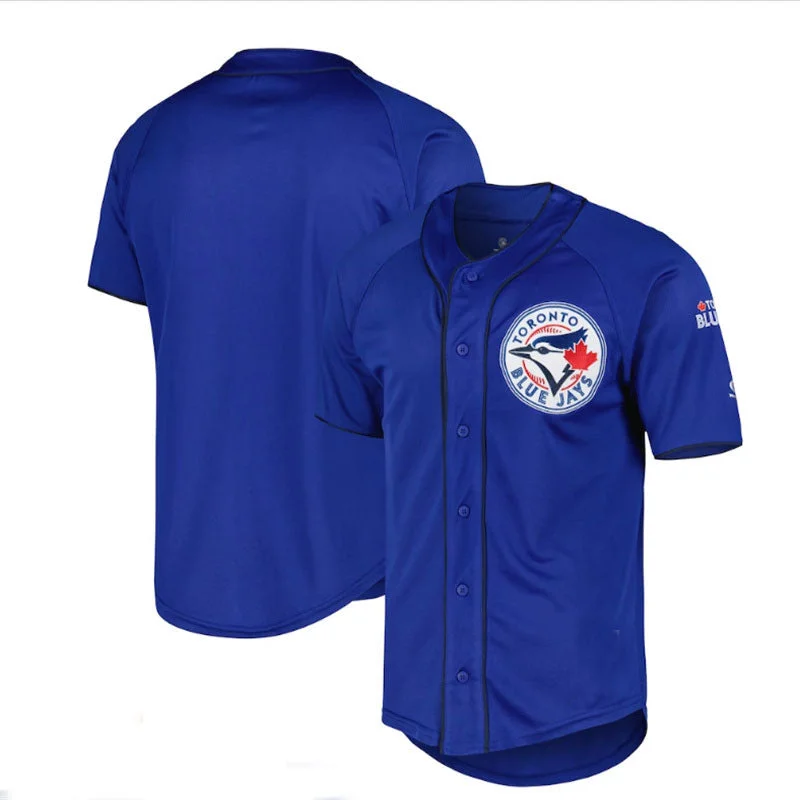 Toronto Blue Jays Button-Up Baseball Jersey - Royal Baseball Jerseys-NBA Jordan Brand Jerseys -