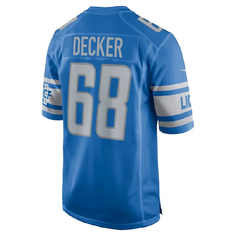 D.Lions #68 Taylor Decker Blue Game Jersey Stitched American Football Jerseys-NFL Sideline Gear Jerseys -