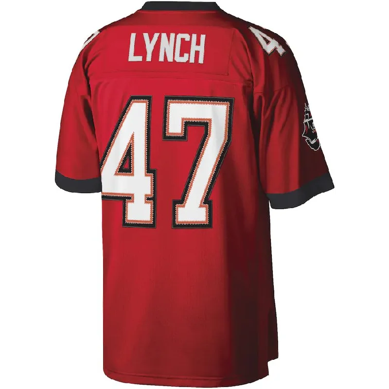 TB.Buccaneers #47 John Lynch Mitchell & Ness Red Legacy Replica Jersey Stitched American Football Jerseys-NFL Color Rush Jerseys -