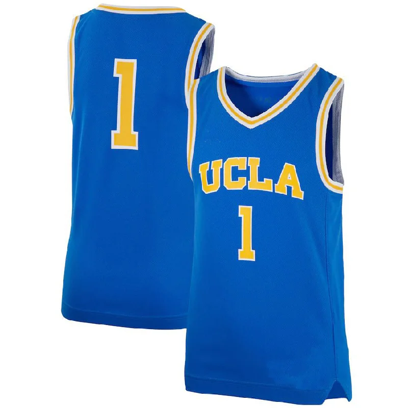 #1 U.Bruins Jordan Brand Team Replica Basketball Jersey Blue Stitched American College Jerseys-NBA Playoff Edition Jerseys -