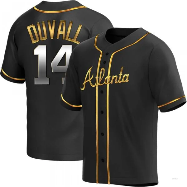 Atlanta Braves #14 Adam Duvall Black Golden Alternate Jersey Stitches Baseball Jerseys-NBA Nike Jerseys -