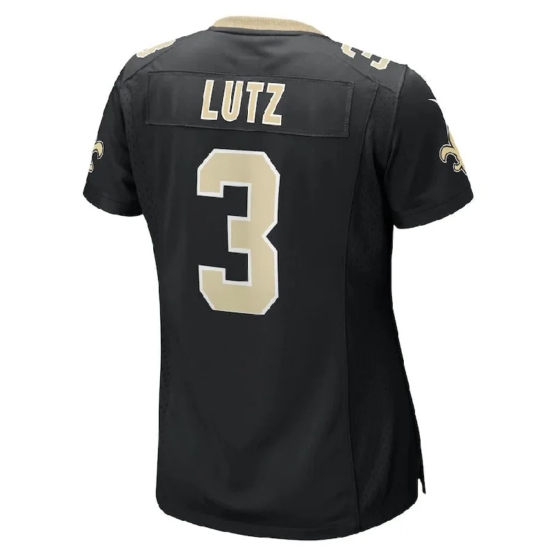 NO.Saints #3 Wil Lutz Black Game Jersey Stitched American Football Jerseys-NFL Sideline Gear Jerseys -