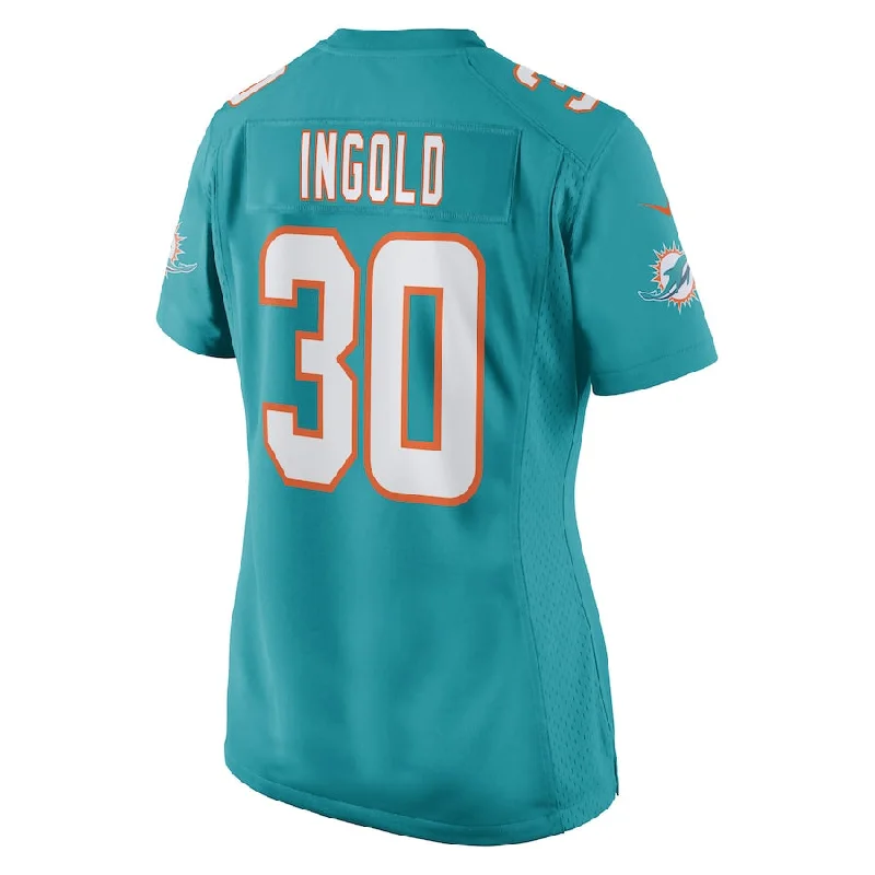 M.Dolphins #30 Alec Ingold Aqua Game Player Jersey Stitched American Football Jerseys-NFL Hall of Fame Collection -