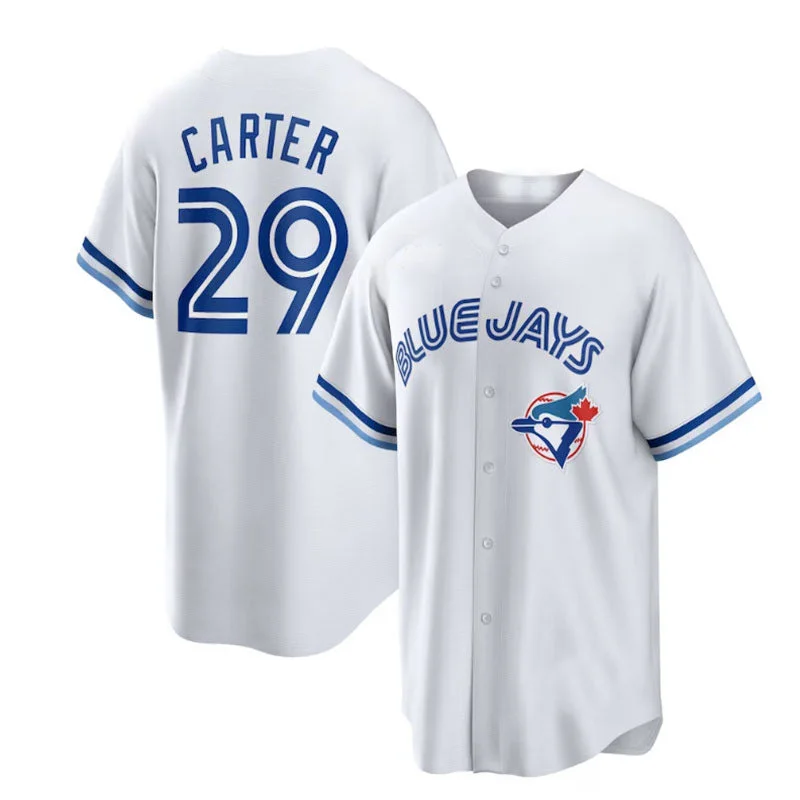 Toronto Blue Jays #29 Joe Carter Home Cooperstown Collection Player Jersey - White Baseball Jerseys-NBA Christmas Game Jerseys -