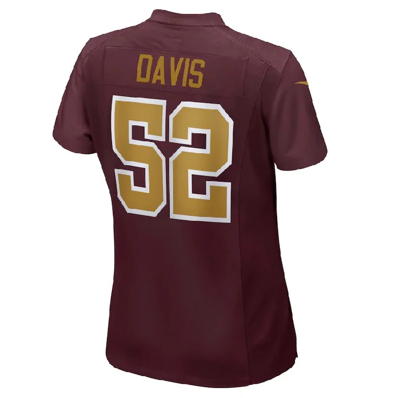 W.Football Team #52 Jamin Davis Burgundy Game Jersey Stitched American Football Jerseys-NFL Fan Shop Jerseys -