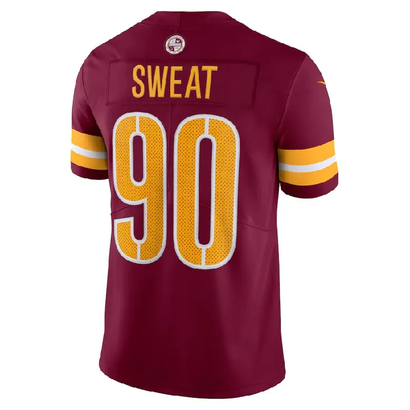 W.Commanders #90 Montez Sweat Burgundy Vapor Limited Jersey Stitched American Football Jerseys-NFL Throwback Jerseys -