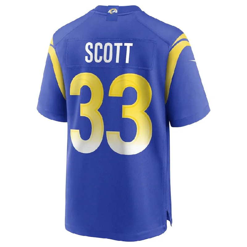 LA.Rams #33 Nick Scott Royal Game Jersey Stitched American Football Jerseys-NFL Youth Replica Jerseys -