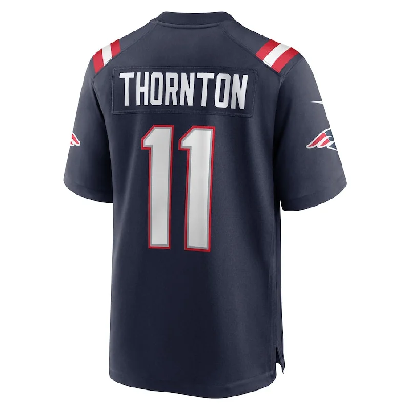 NE.Patriots #11 Tyquan Thornton Navy Game Player Jersey Stitched American Football Jerseys-NFL Color Rush Jerseys -