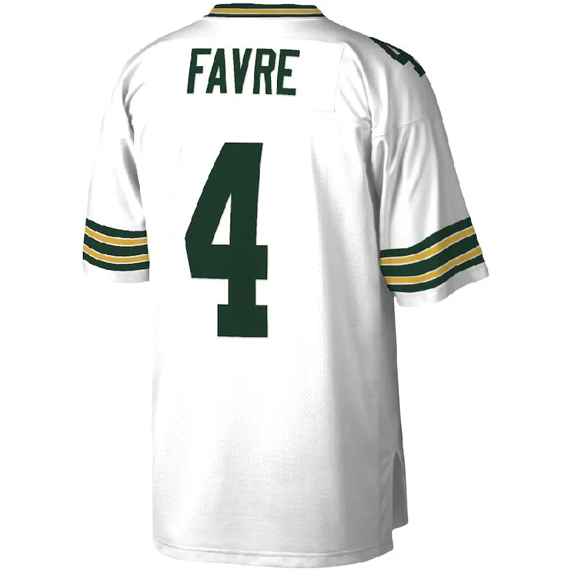 GB.Packers #4 Brett Favre Mitchell & Ness White 1996 Legacy Replica Jersey Stitched American Football Jerseys-NFL Color Rush Jerseys -