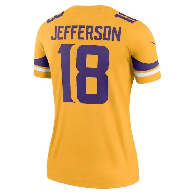 MN.Vikings #18 Justin Jefferson Gold Inverted Legend Jersey Stitched American Football Jerseys-NFL Replica Team Jerseys -