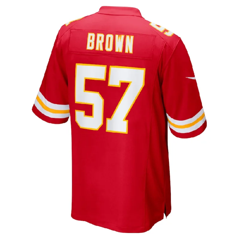 KC.Chiefs #57 Orlando Brown Red Game Jersey Stitched American Football Jerseys-NFL Lightweight Football Jerseys -