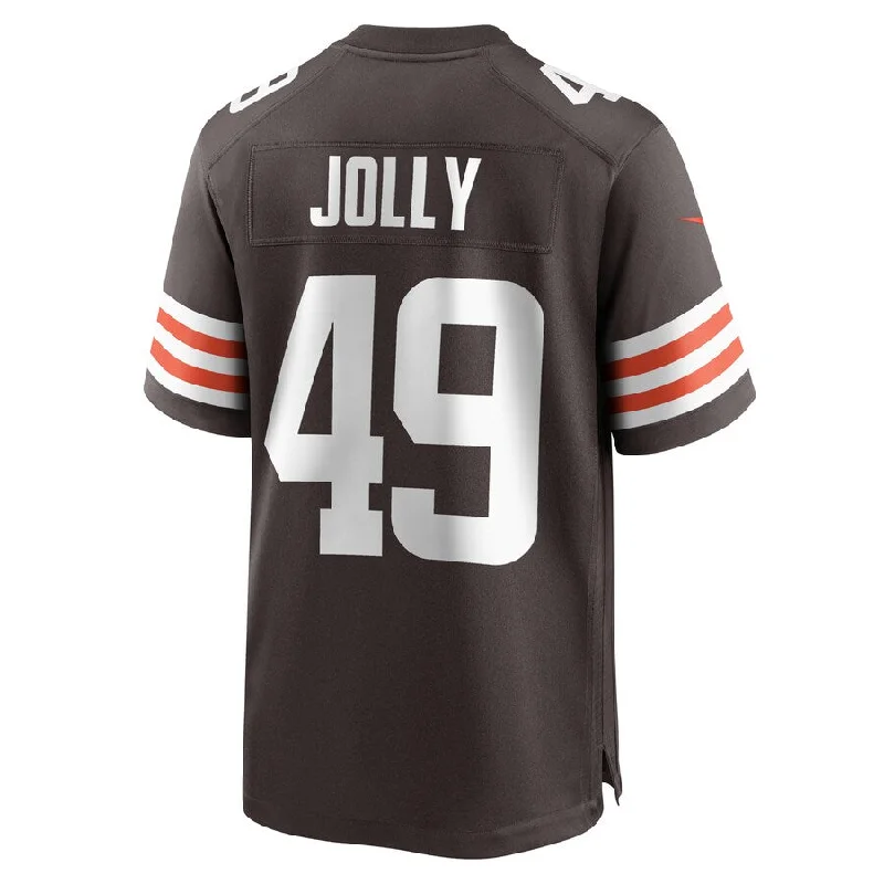 C.Browns #49 Shaun Jolly Brown Game Player Jersey Stitched American Football Jerseys-NFL Hall of Fame Jerseys -